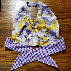 Vintage Reversible Halter Crop Top